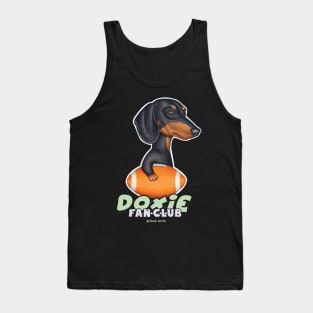 Funny Black Tan Doxie Holding a Football Tank Top